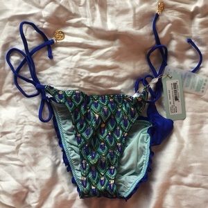 Luli Fama size medium BLUE KISS ruched bottom